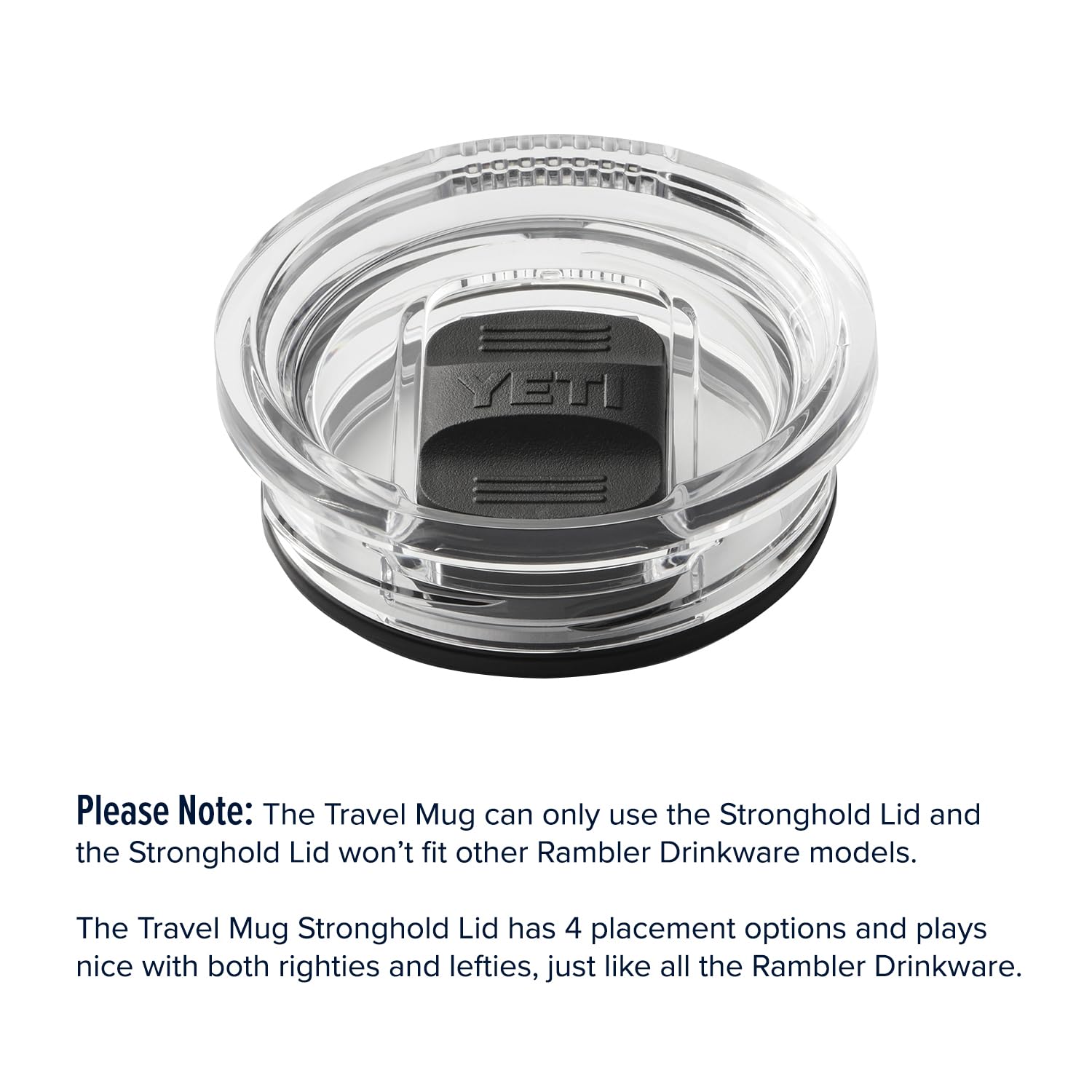 Top view of YETI Rambler open Stronghold Lid showing lid placement options