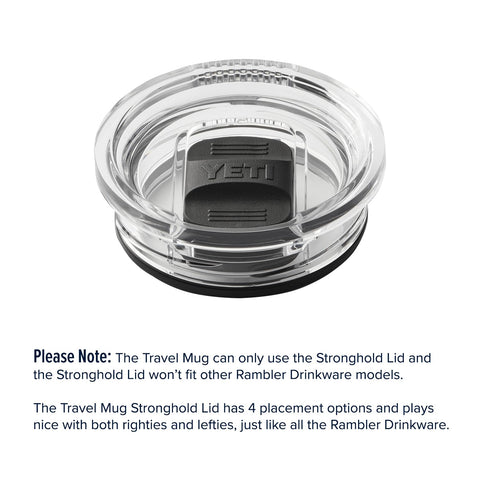 Top view of YETI Rambler open Stronghold Lid showing lid placement options