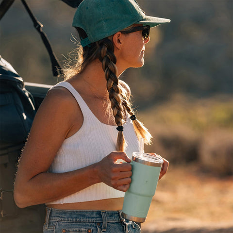 YETI handle close-up illustrating secure grip and easy carrying benefit