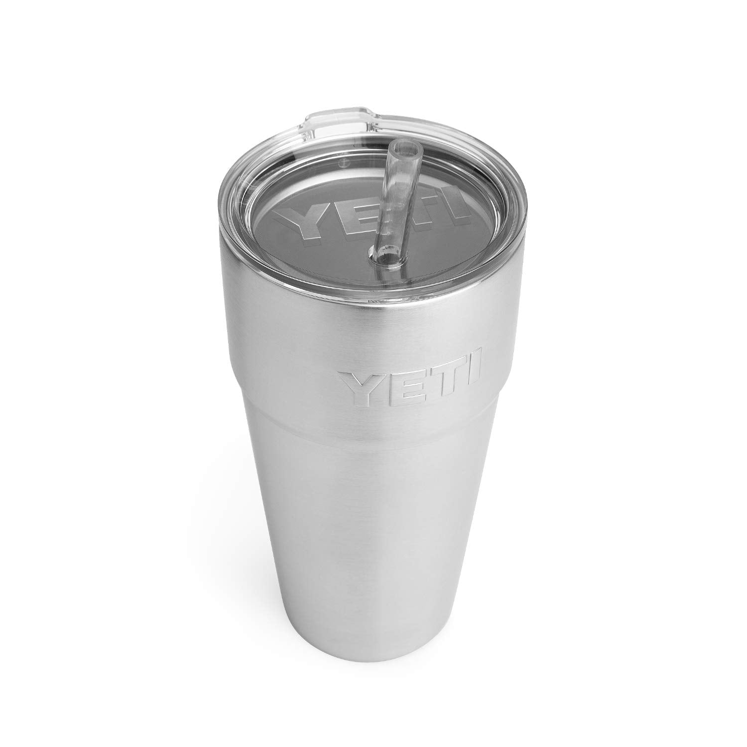 YETI Rambler 26 oz front view showing durable stainless steel and capacity benefit