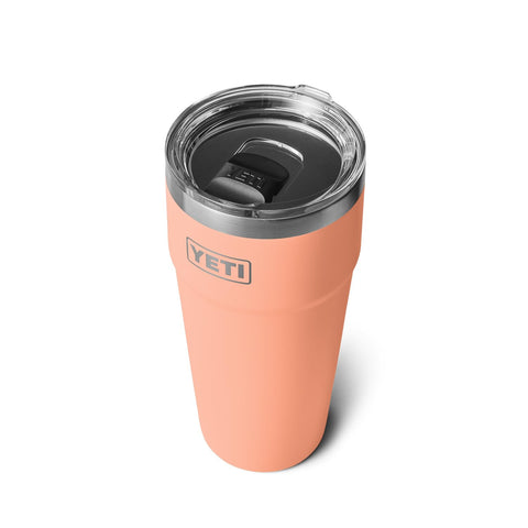 YETI Rambler front view in Lowcountry Peach showing durable finish and color benefit