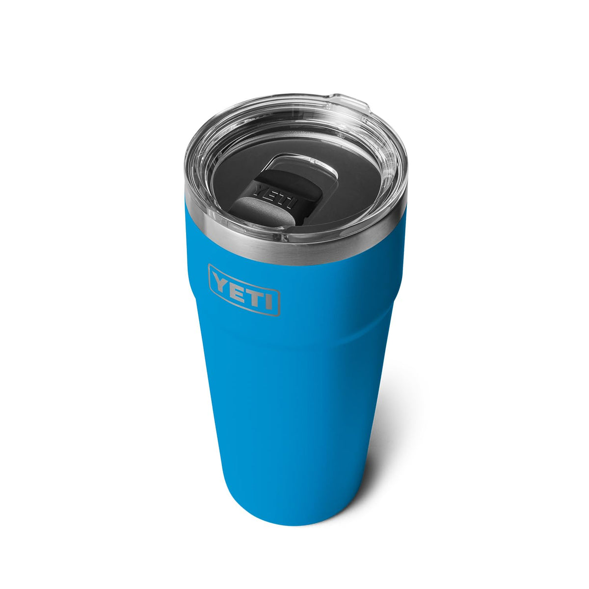 YETI Rambler 30 oz front view showing Big Wave Blue finish and durable build