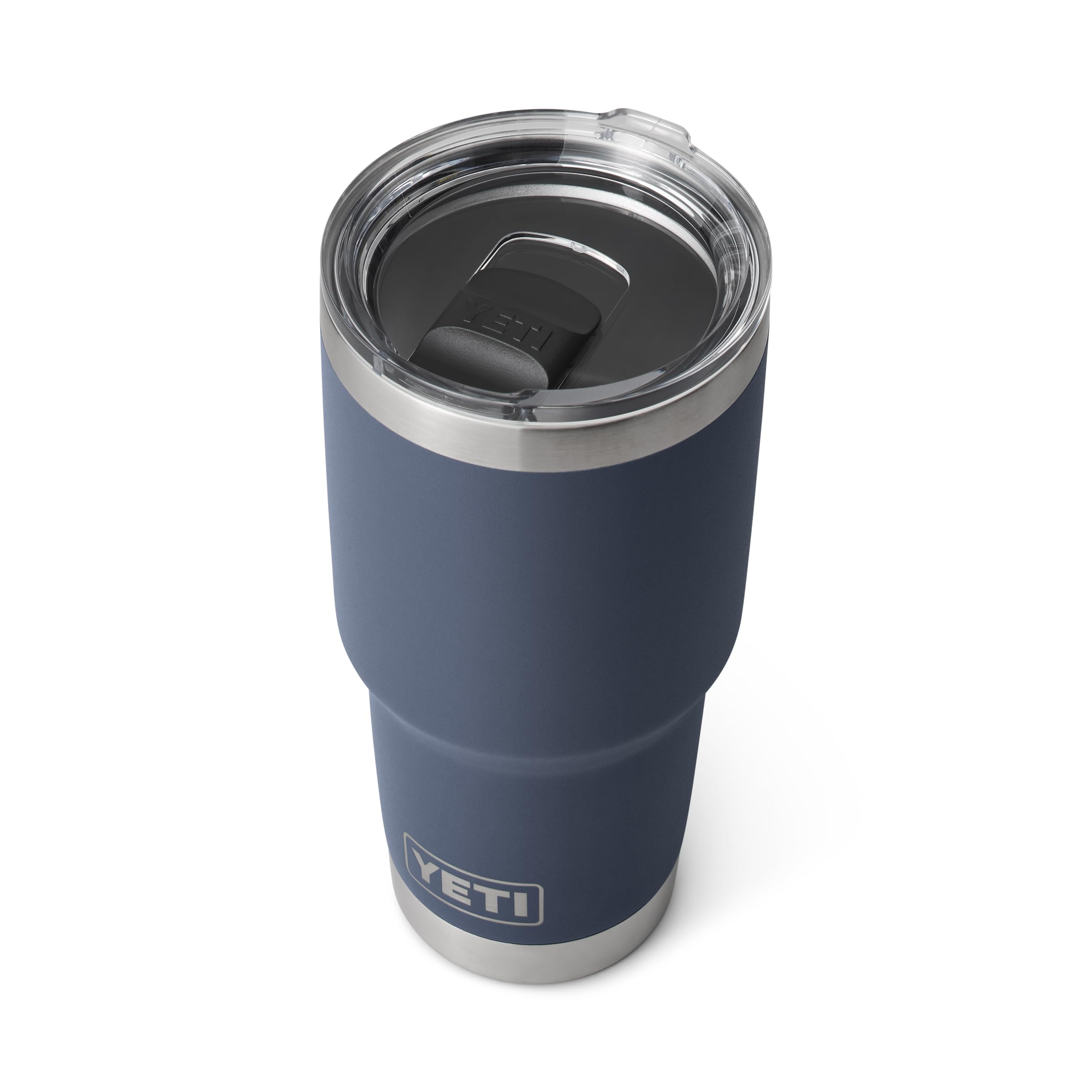 YETI Rambler side profile with dimensions demonstrating cup holder compatibility benefit