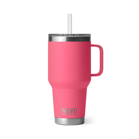 YETI Rambler filled with ice and coffee preserving cold beverage freshness
