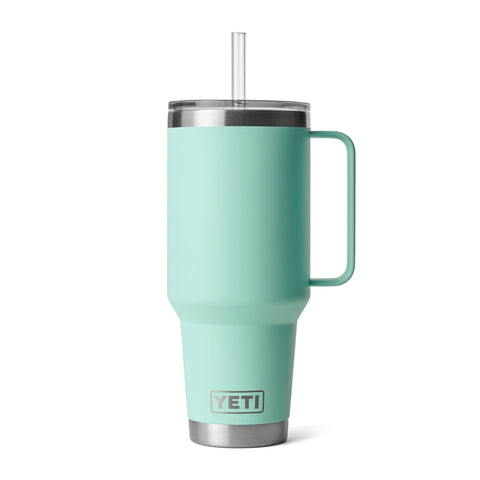 YETI Rambler 42 oz front view in seafoam showing capacity and sleek finish