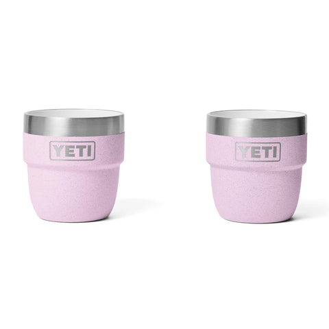 YETI Rambler 4 oz front view showing Cherry Blossom finish and durable build