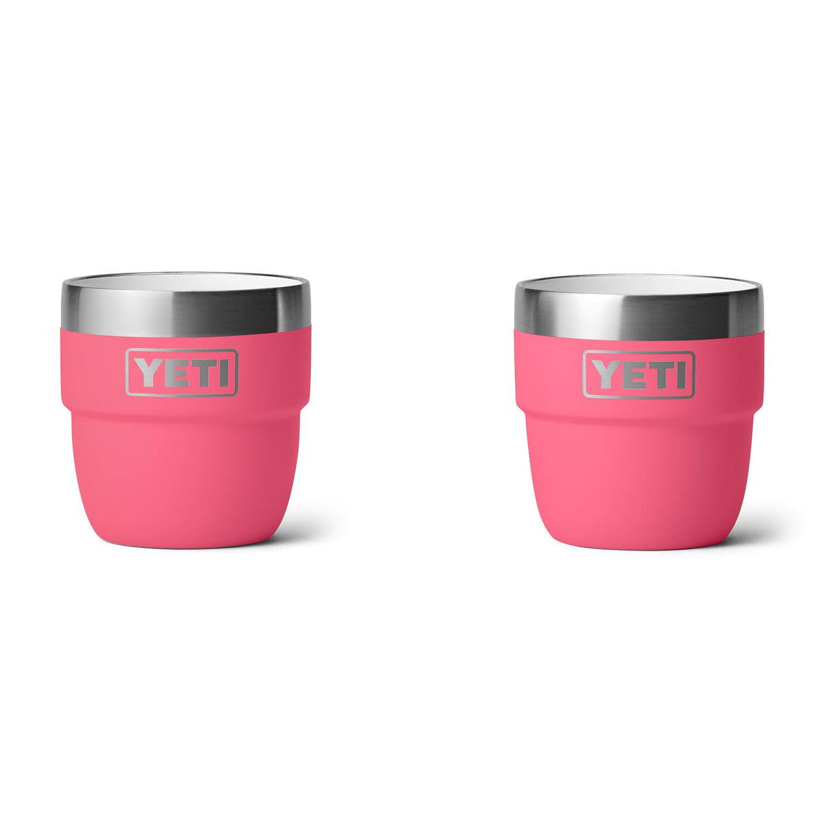 YETI Rambler cup front packaging in Tropical Pink showing durable finish and brand