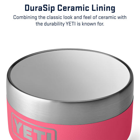 YETI Rambler cup top view showing smooth rim and comfortable sip surface
