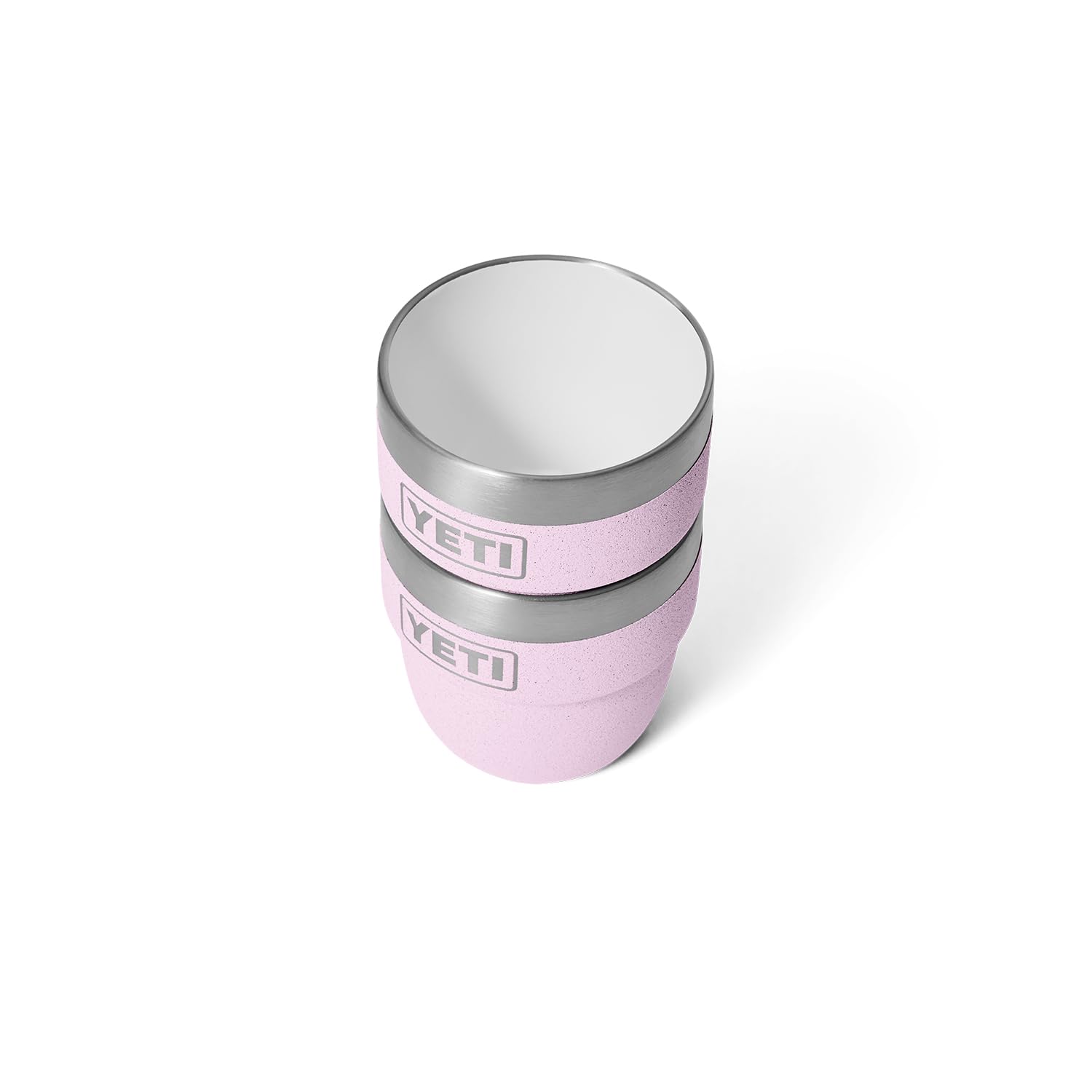 YETI Rambler 4 oz two stacked cups illustrating compact storage