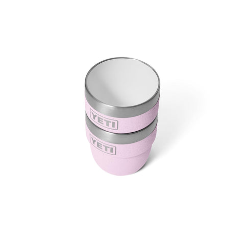 YETI Rambler 4 oz two stacked cups illustrating compact storage