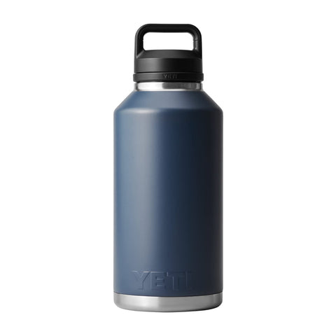 YETI Rambler size comparison beside standard bottle showing large 64oz capacity benefit