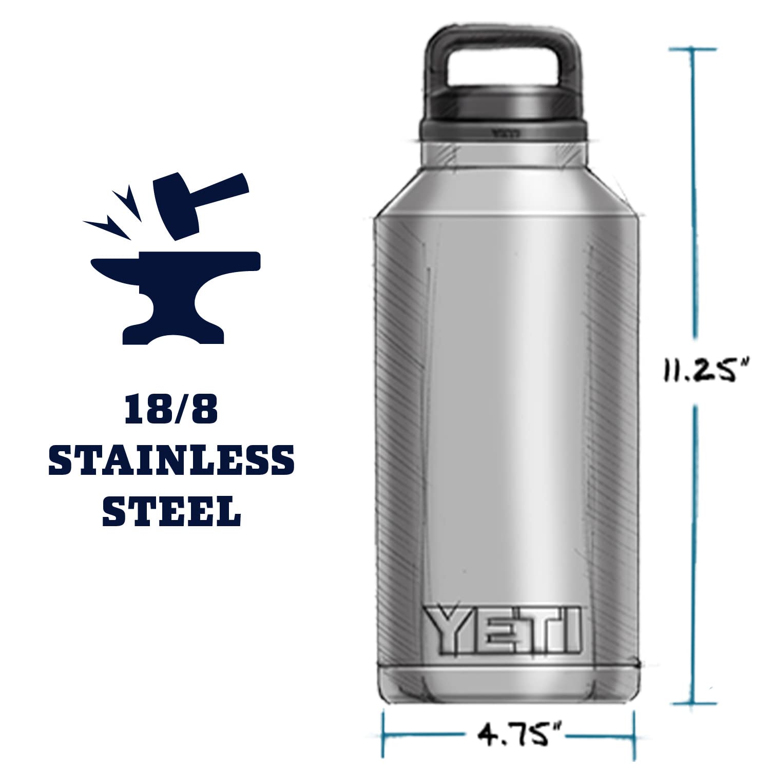 YETI Rambler wide mouth interior view showing easy filling and cleaning benefit