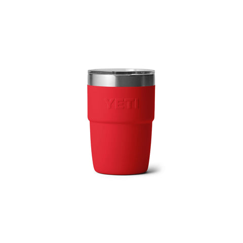 YETI Rambler held in hand displaying compact 8 oz scale and portability