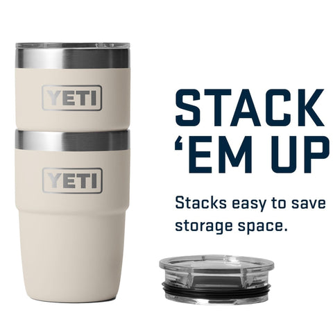 YETI Rambler positioned under espresso machine demonstrating barista-friendly fit