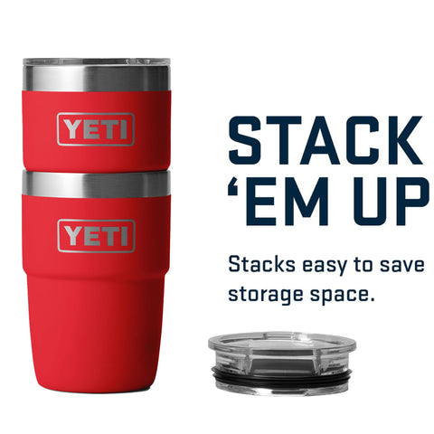 YETI Rambler under espresso machine showing barista-friendly fit for shots