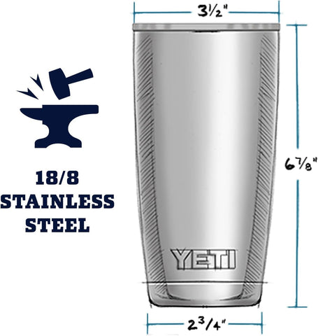YETI Rambler Desert Bloom shown next to smartphone for scale