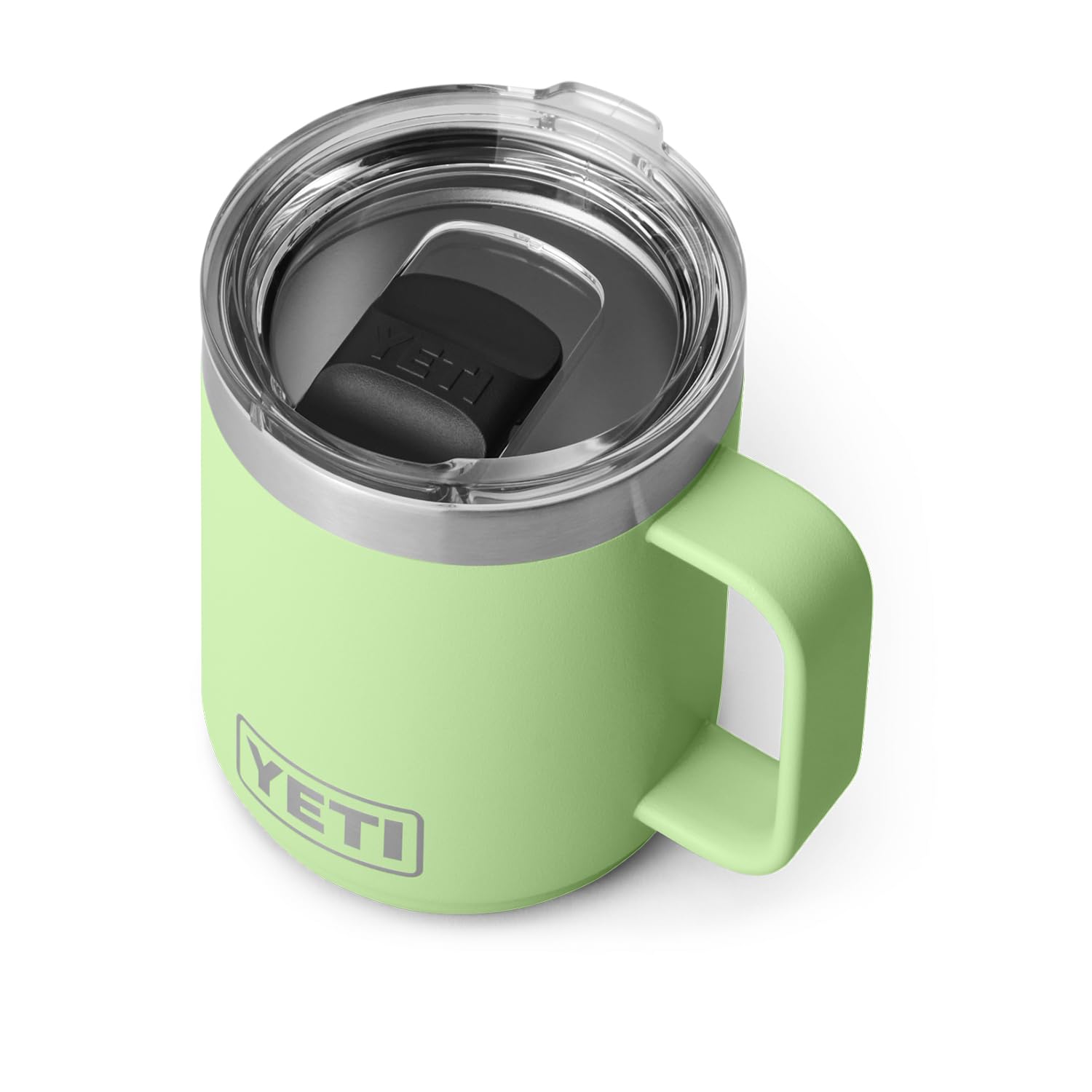 YETI Rambler front view showing Key Lime finish and compact benefits
