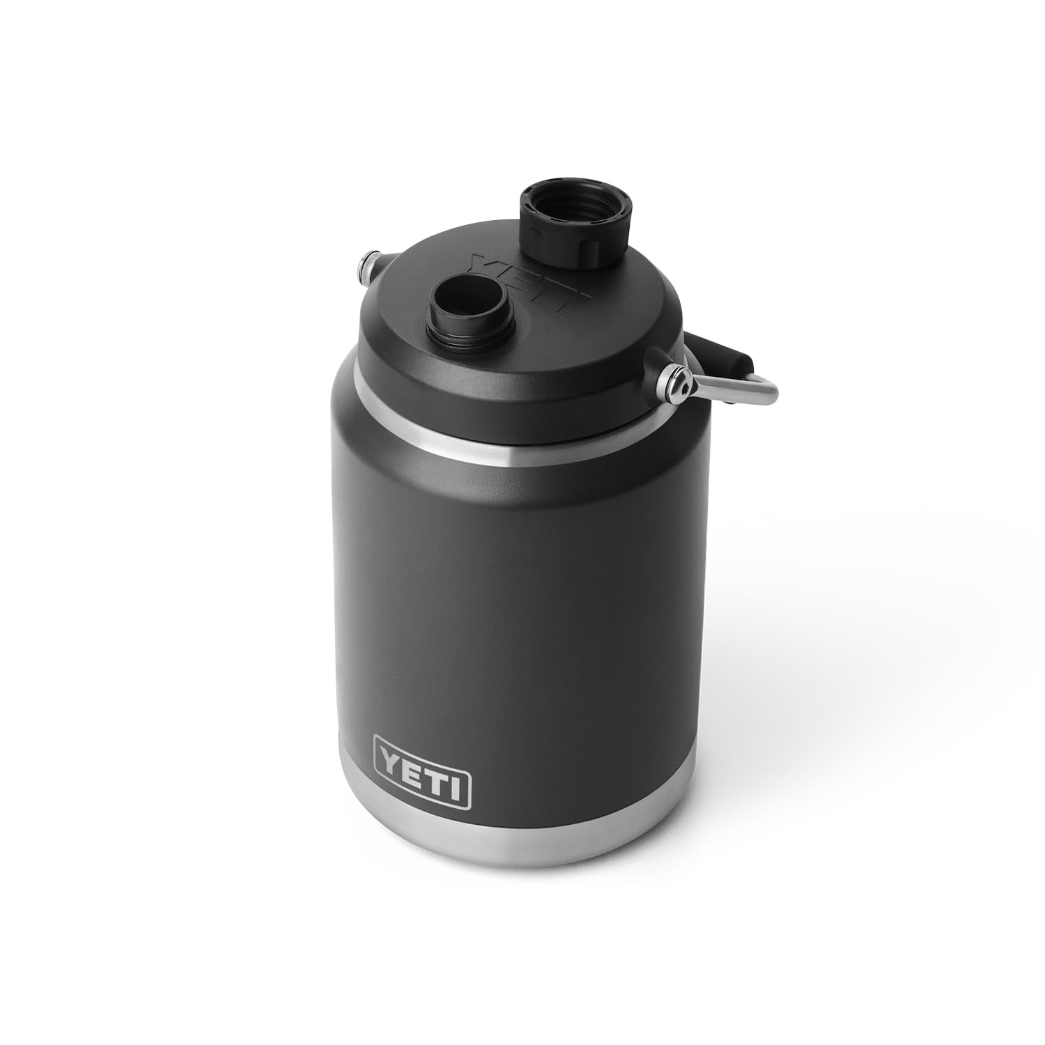 YETI Rambler front view showing sleek black finish and durable benefit