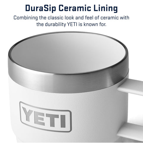 YETI Rambler handle close-up demonstrating secure grip and comfort