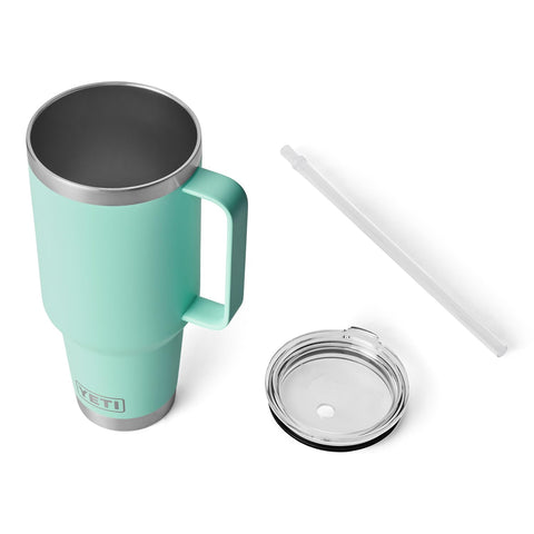 YETI Rambler seated in a car cup holder for travel convenience