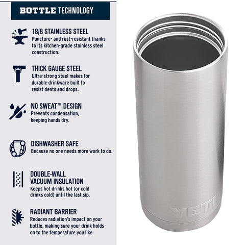 YETI Rambler in car cup holder demonstrating 18 oz size convenience