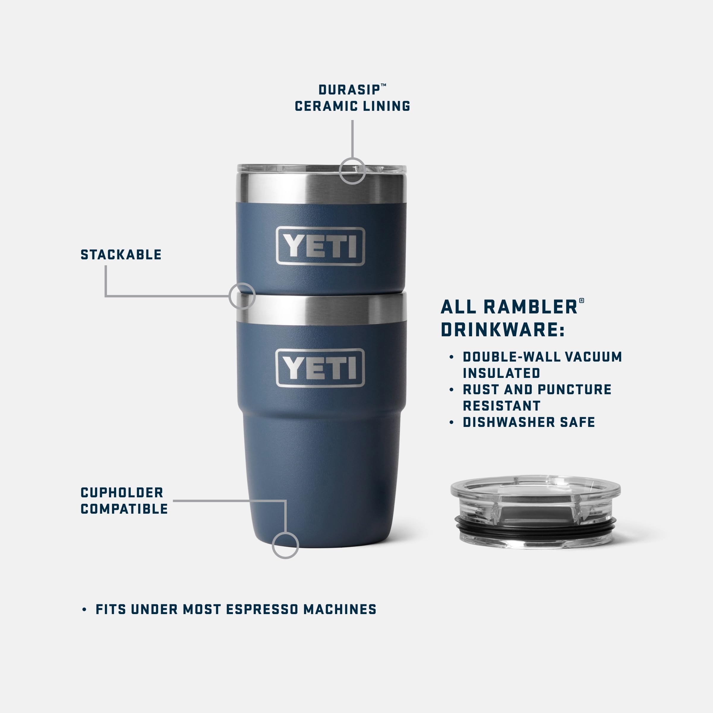 YETI Rambler lid close-up highlighting splash-resistant seal and easy sipping