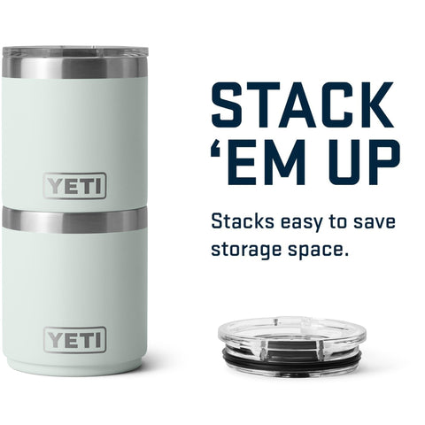 YETI lowballs stacked to save space and simplify storage