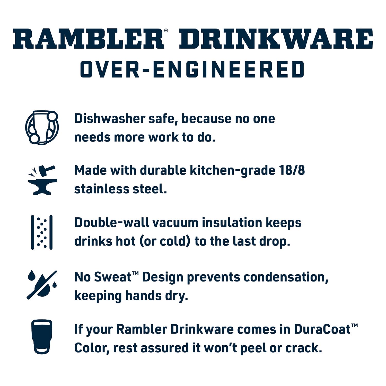 No Sweat exterior texture on YETI Rambler keeping hands and bags dry