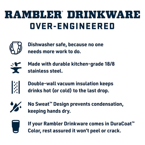 No Sweat exterior texture on YETI Rambler keeping hands and bags dry