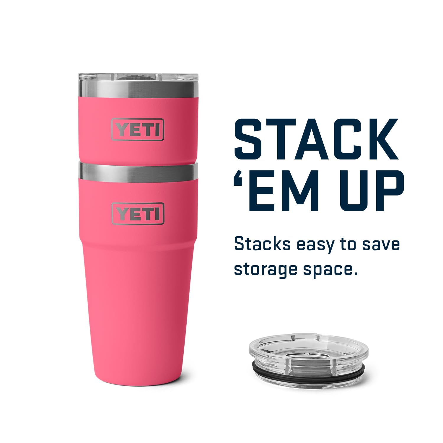 YETI Rambler on campsite table demonstrating outdoor-ready toughness benefit