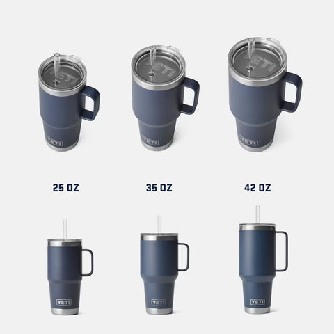 YETI Rambler packaging and label detail showing product authenticity and specs