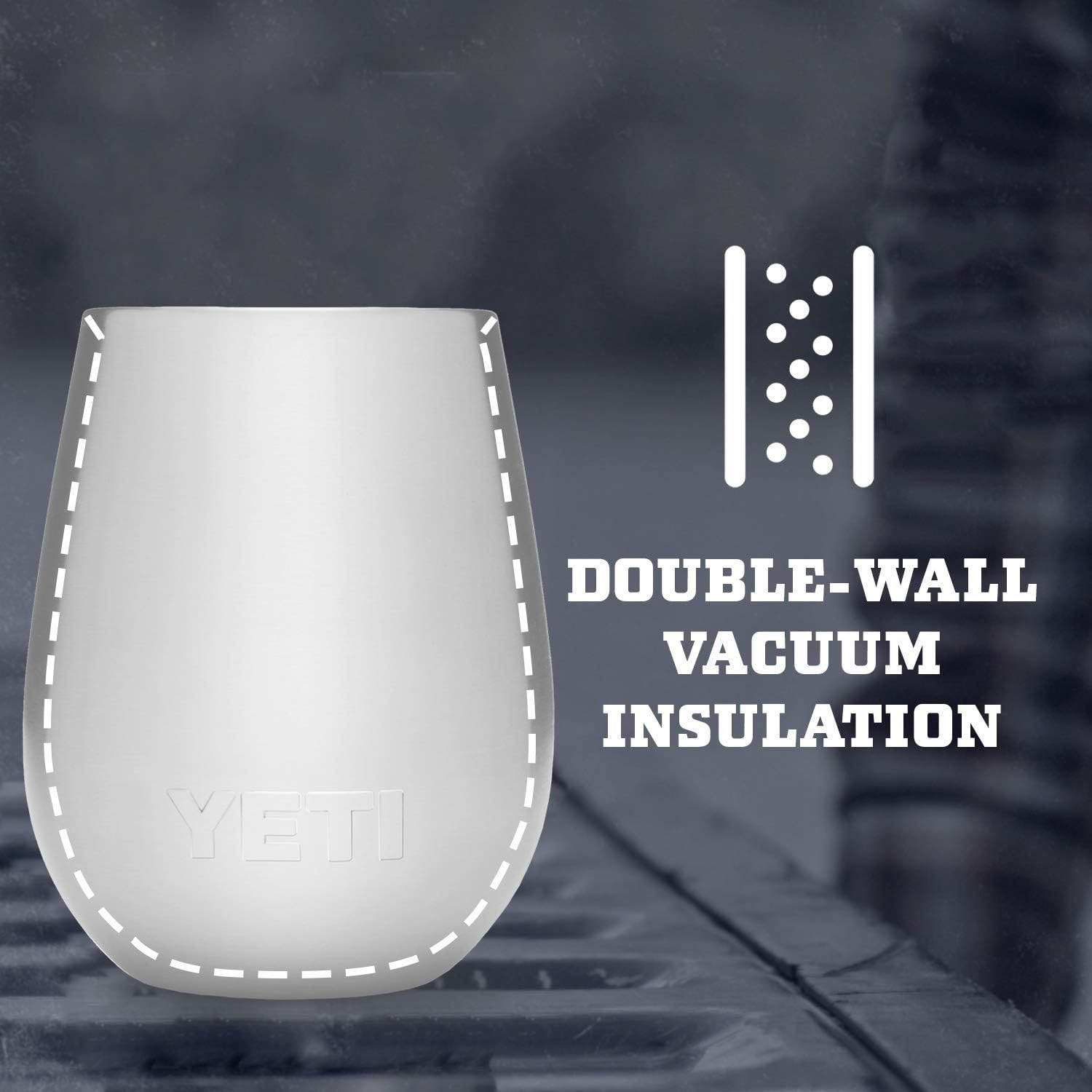 YETI Rambler Duracoat finish texture close-up showing chip-resistant coating benefit