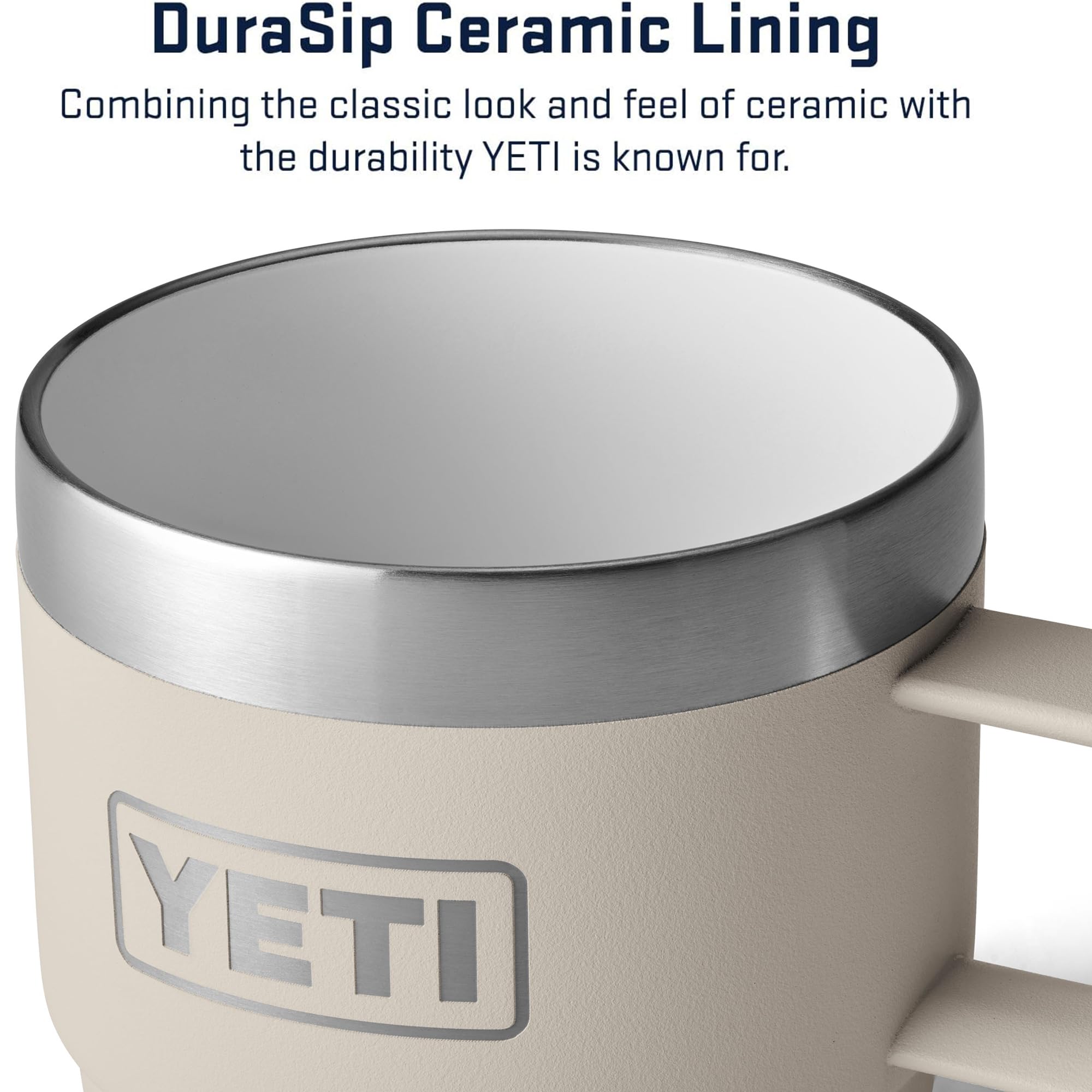 YETI Rambler top view showing 6 oz capacity and easy pouring for small drinks