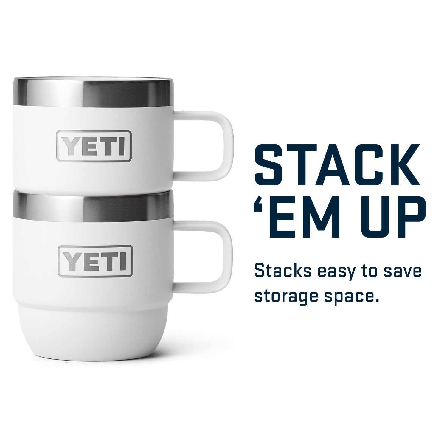 YETI Rambler positioned under espresso machine, fitting common group heads