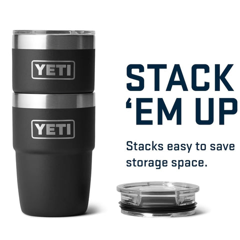 YETI Rambler under an espresso machine illustrating barista-friendly fit