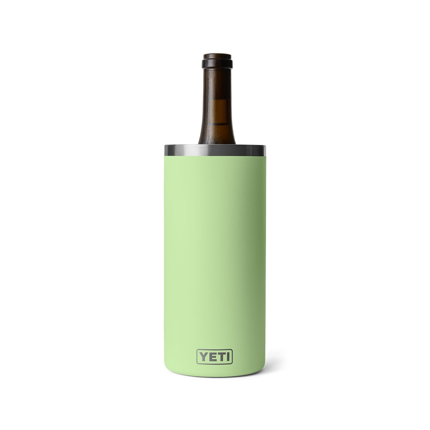 YETI Rambler Wine Chiller front view showing durable insulated shell and key lime finish