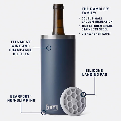YETI Rambler Wine Chiller key lime profile highlighting slim fit and travel-ready design