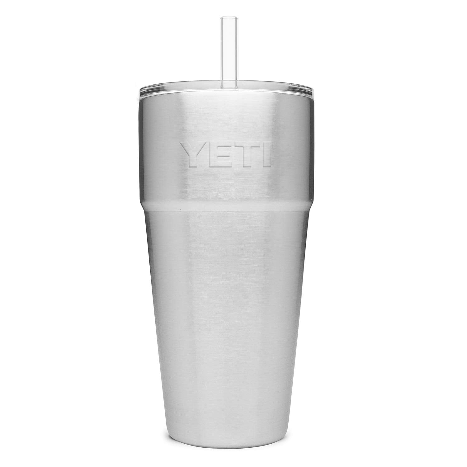 YETI Rambler with ice and straw in use showing long-lasting cold retention benefit