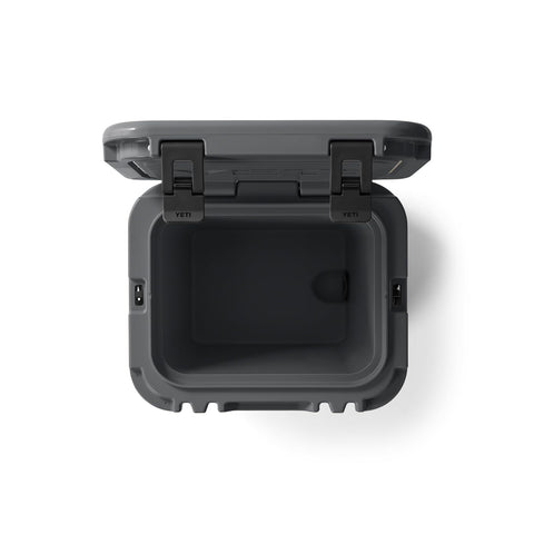 YETI Roadie 24 drain plug close-up showing quick water removal for simple cleanup