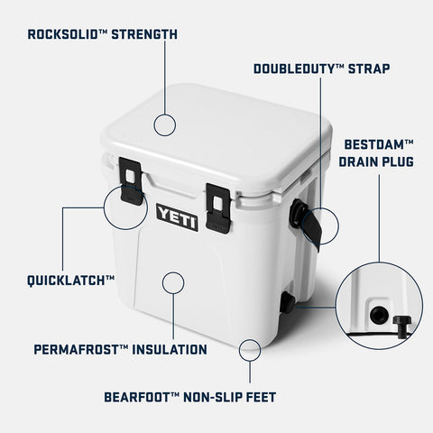 YETI Roadie 24 open interior showing roomy insulated compartment for supplies