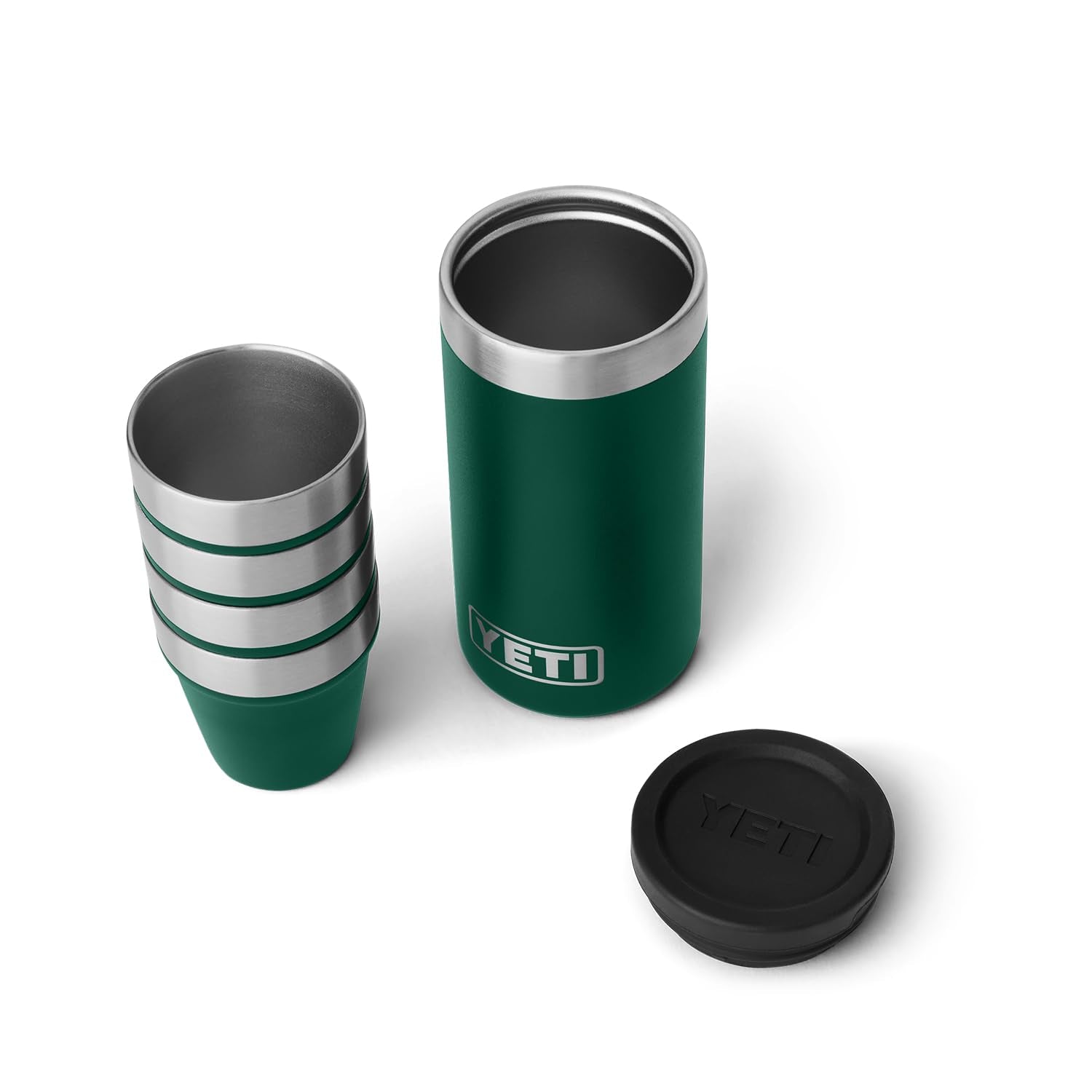 YETI product label and Black Forest Green finish emphasizing brand quality