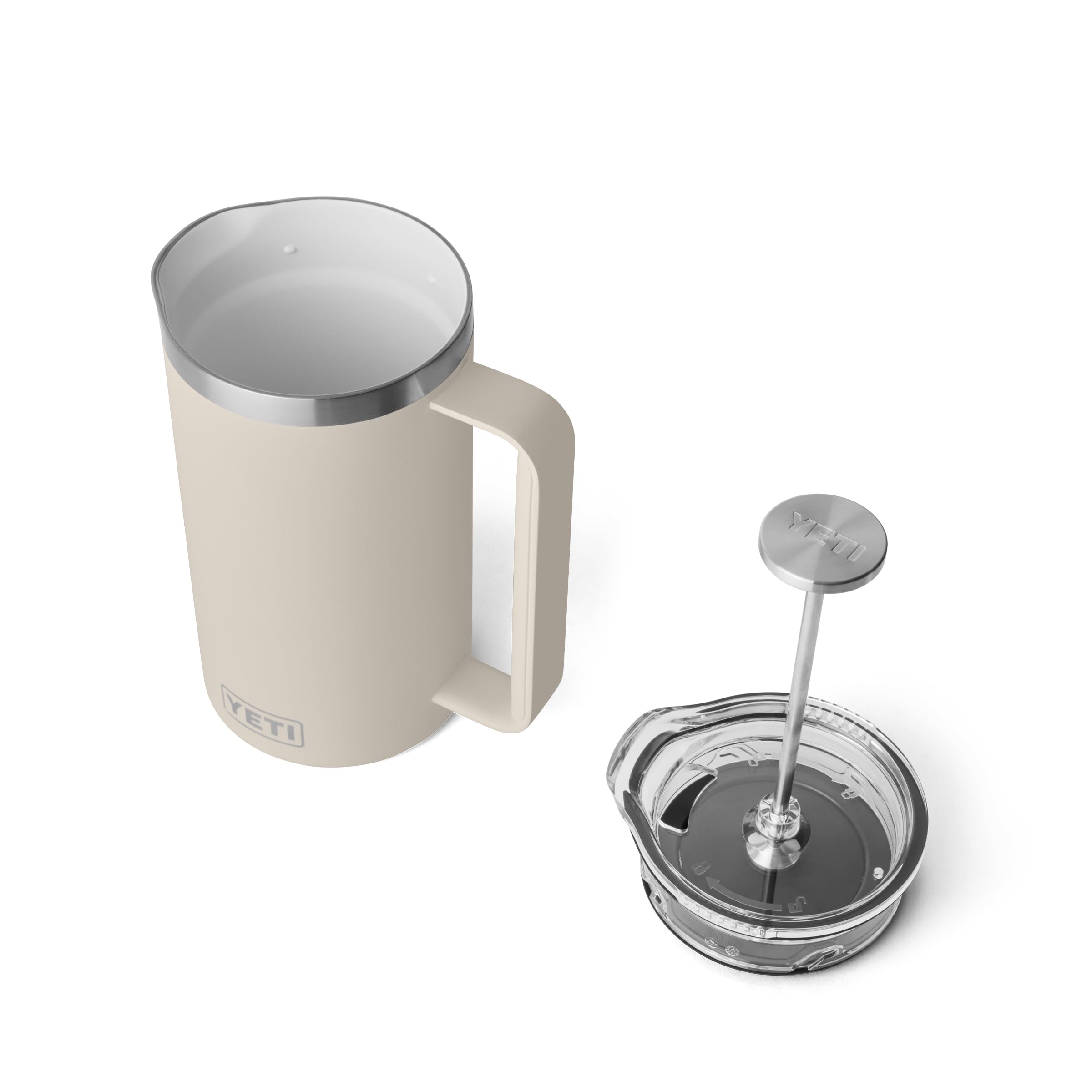 YETI stainless steel body detail highlighting durable, rust-resistant construction