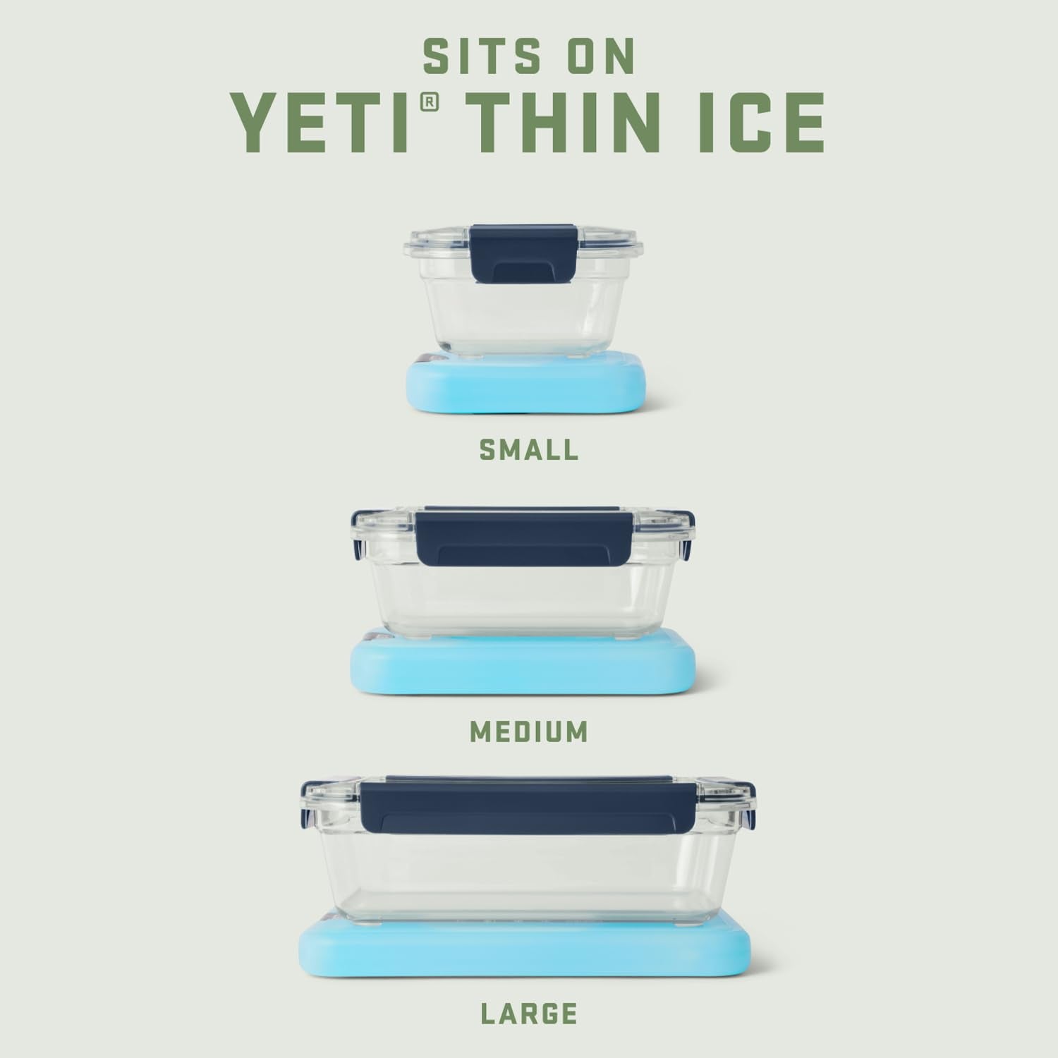 YETI container with thin ice inside cooler for longer chill
