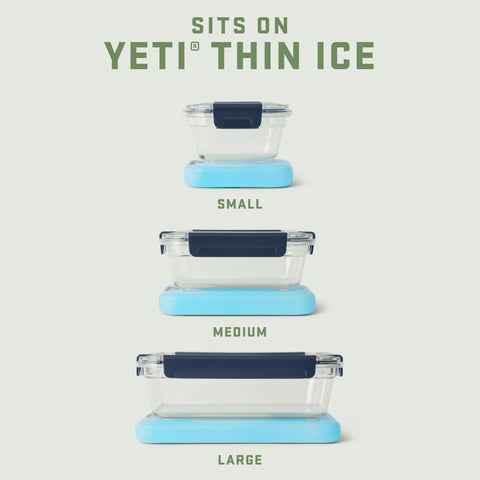 YETI container with thin ice inside cooler for longer chill