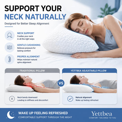 Yettbea shredded memory foam close-up showing breathable texture benefit
