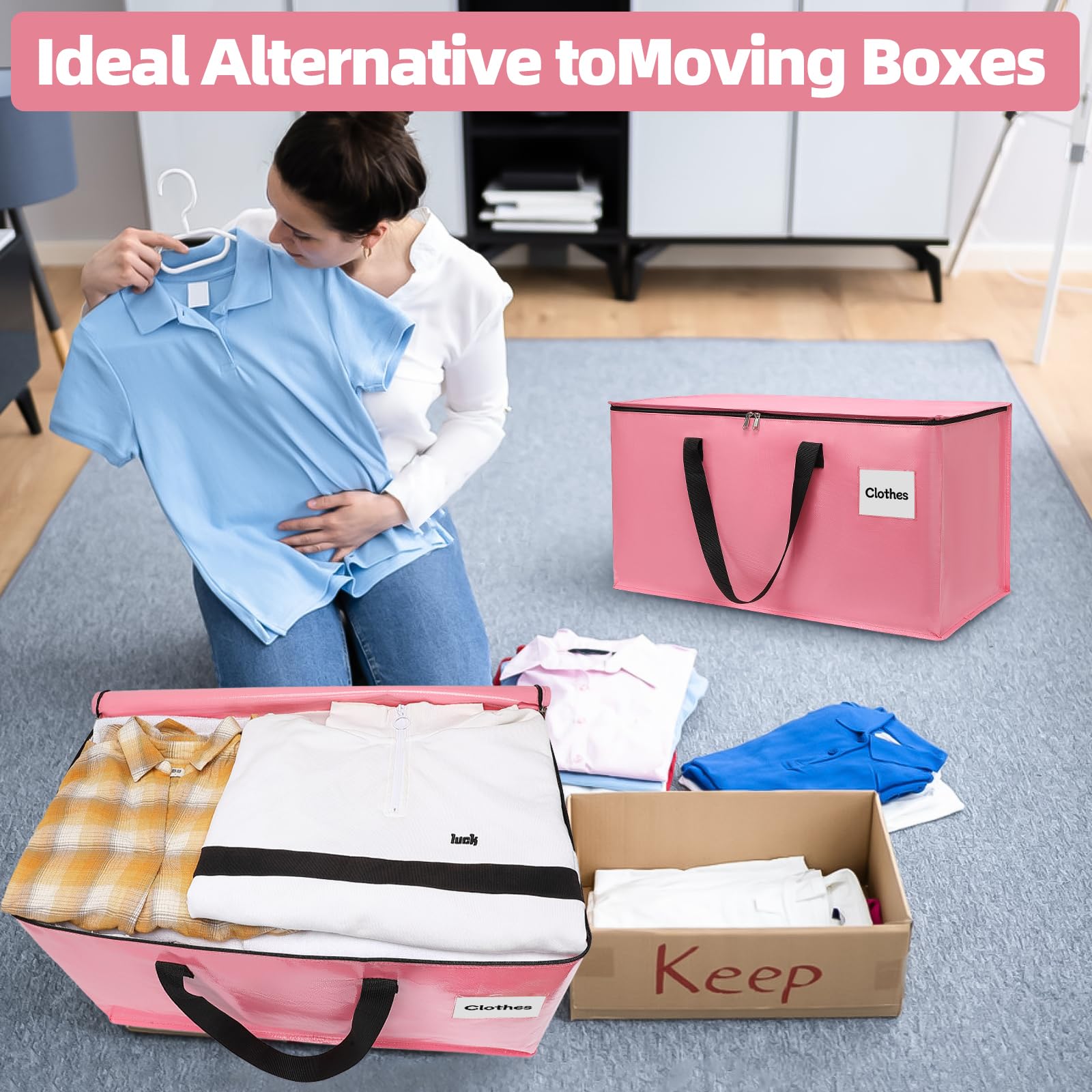 YEUEYS bag in a dorm room setting showing tidy storage and convenient portability