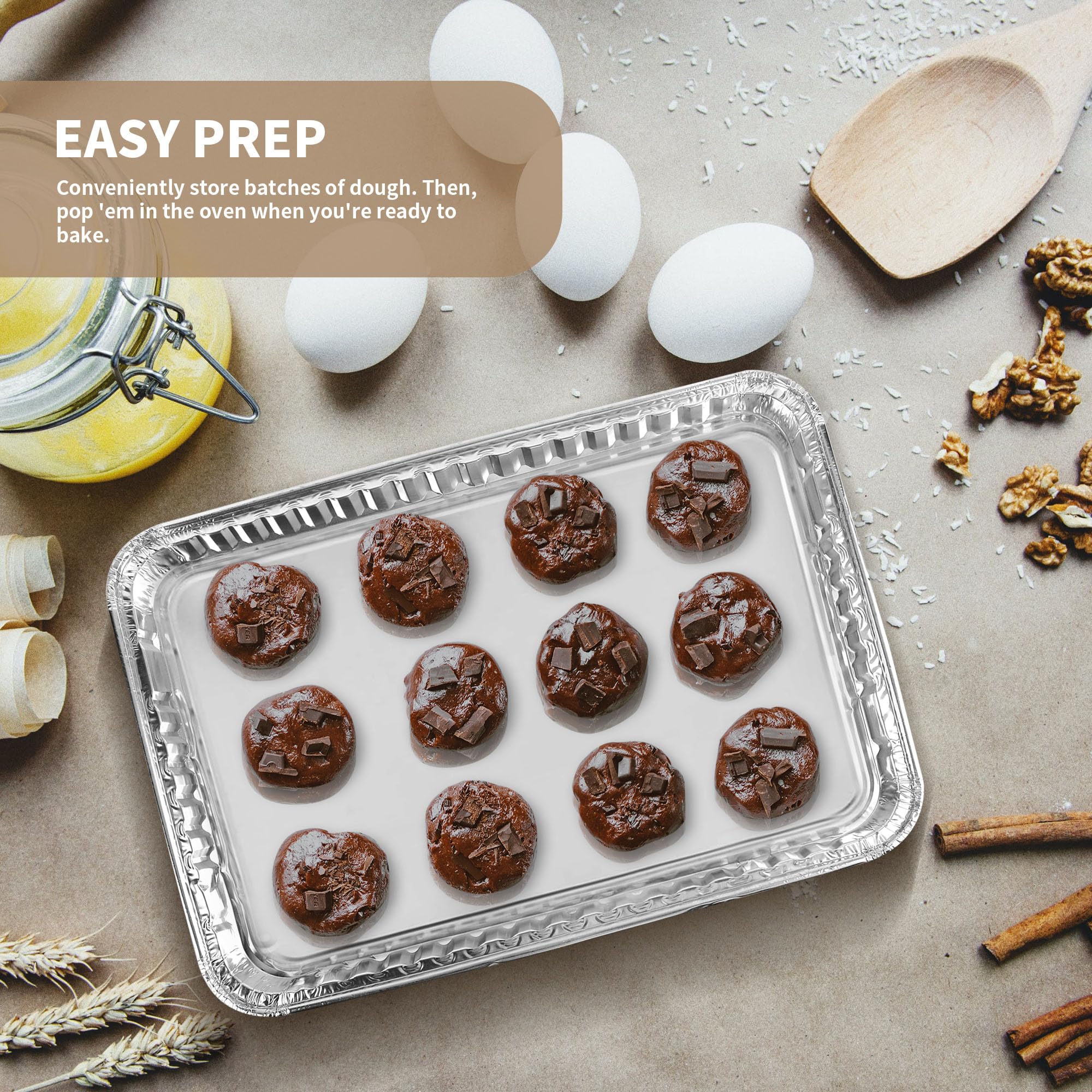 YEUIKERR pan positioned on oven rack highlighting oven-safe, stable baking