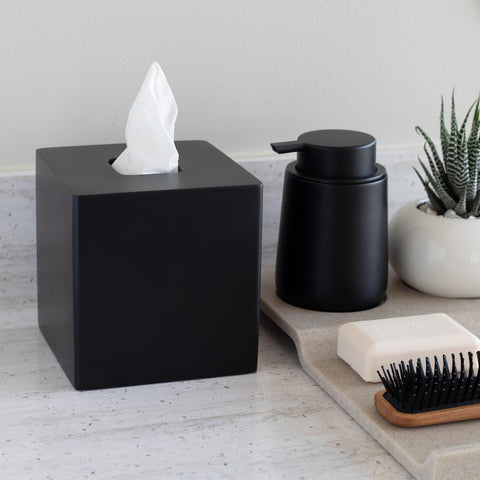 YEW DESIGN next to common items for size comparison and placement ease