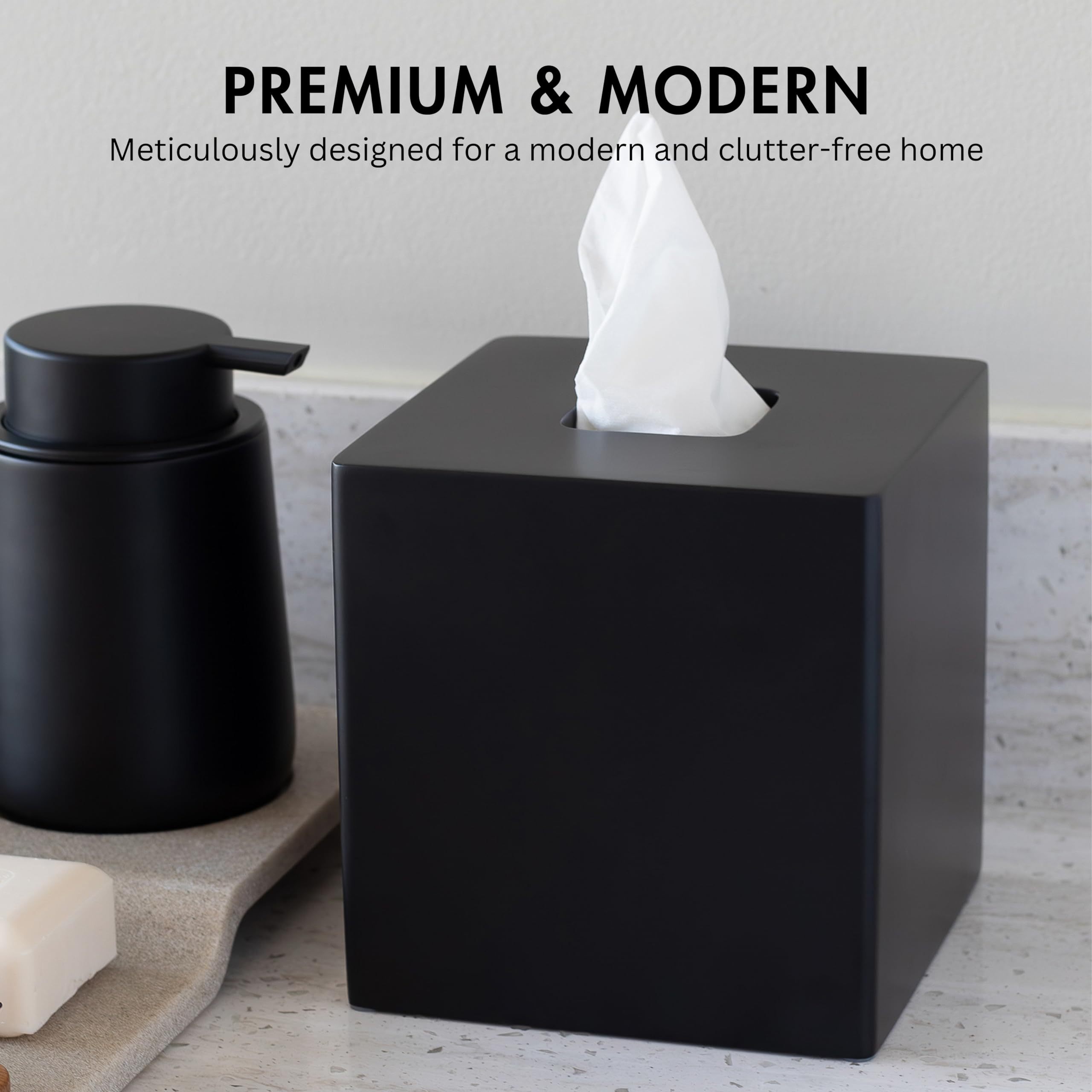 YEW DESIGN top opening displaying easy tissue dispense and clean finish