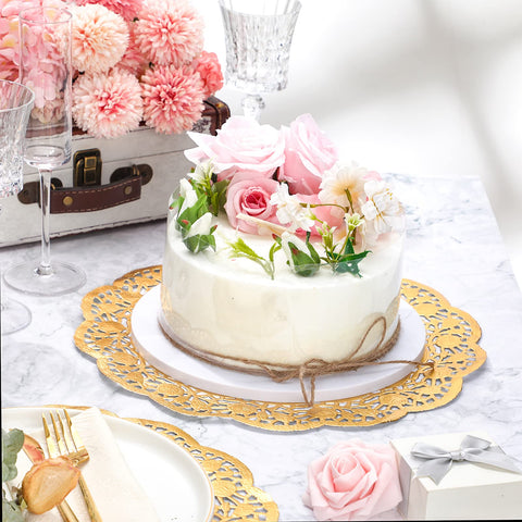 Yexiya doily under cake in use improving presentation and easy cleanup benefit